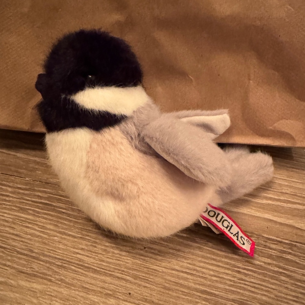 Douglas Plush Chickadee Stuffed Animal - Black and Gray